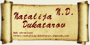Natalija Dukatarov vizit kartica